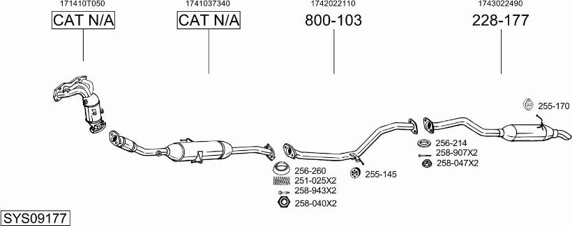 Bosal SYS09177 - Sistem de esapament - allinparts.ro