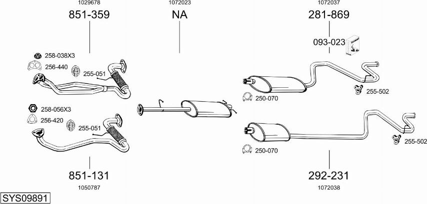 Bosal SYS09891 - Sistem de esapament allinparts.ro