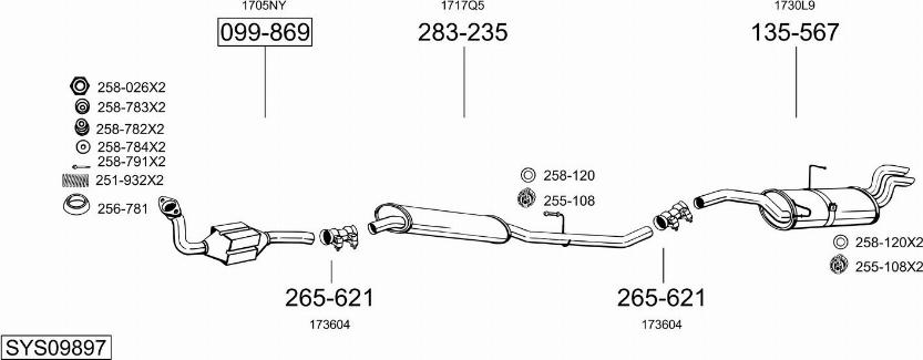 Bosal SYS09897 - Sistem de esapament allinparts.ro