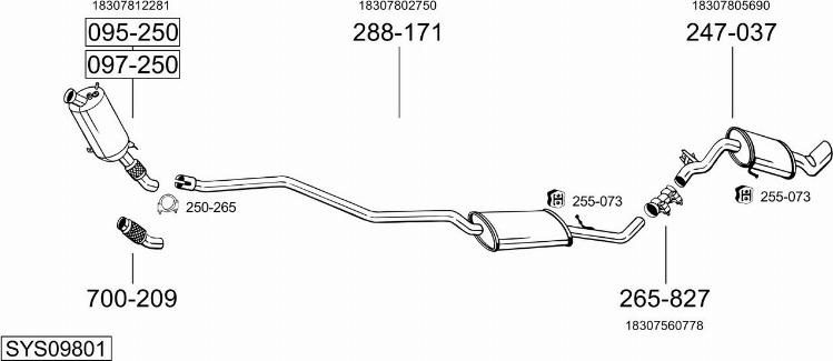 Bosal SYS09801 - Sistem de esapament - allinparts.ro