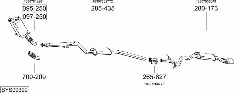 Bosal SYS09399 - Sistem de esapament - allinparts.ro