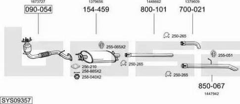 Bosal SYS09357 - Sistem de esapament - allinparts.ro