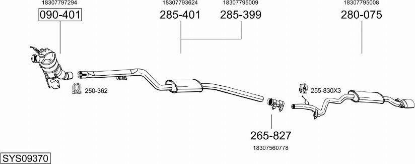 Bosal SYS09370 - Sistem de esapament - allinparts.ro