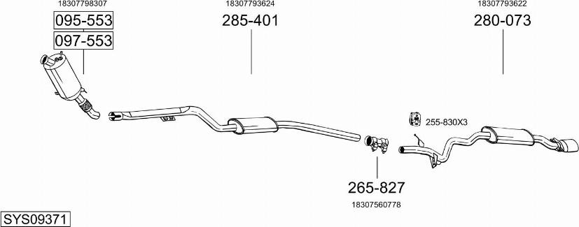 Bosal SYS09371 - Sistem de esapament - allinparts.ro