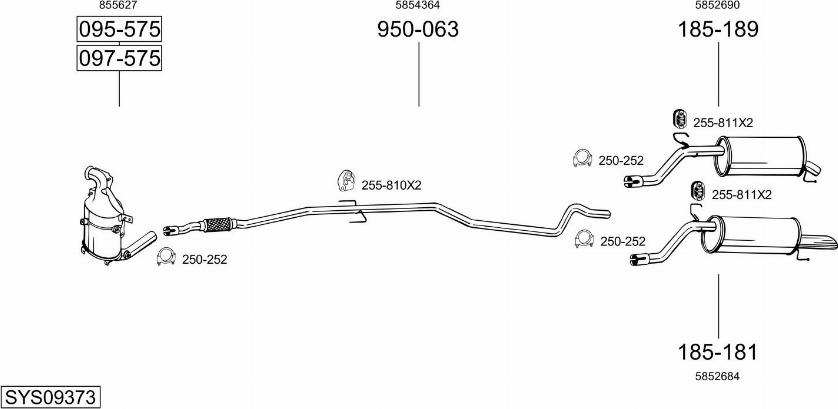 Bosal SYS09373 - Sistem de esapament - allinparts.ro