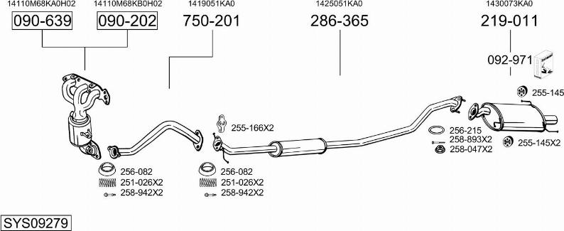 Bosal SYS09279 - Sistem de esapament - allinparts.ro