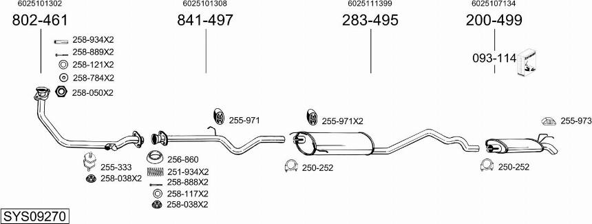 Bosal SYS09270 - Sistem de esapament allinparts.ro