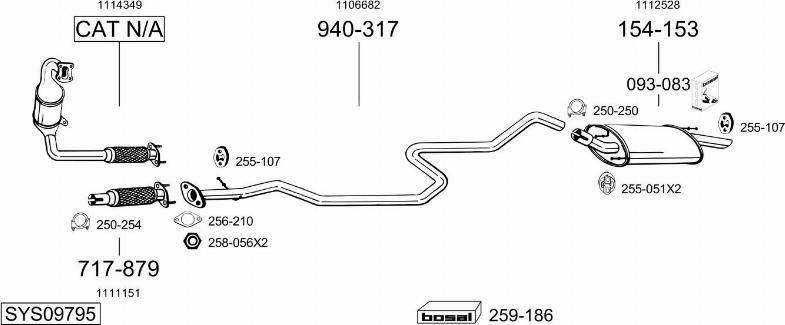 Bosal SYS09795 - Sistem de esapament - allinparts.ro