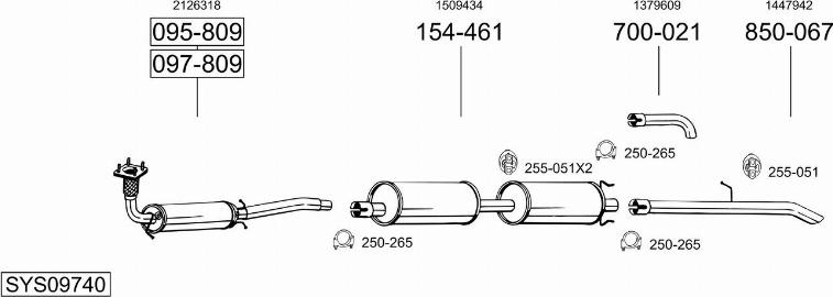 Bosal SYS09740 - Sistem de esapament allinparts.ro