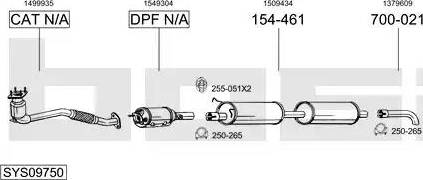 Bosal SYS09750 - Sistem de esapament - allinparts.ro