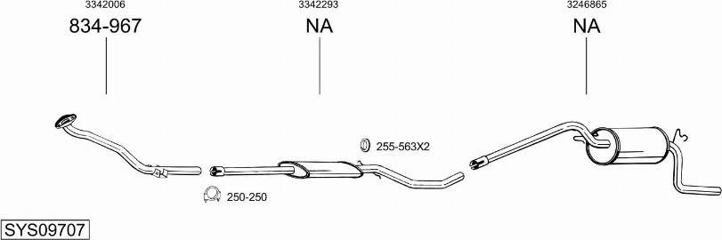 Bosal SYS09707 - Sistem de esapament - allinparts.ro