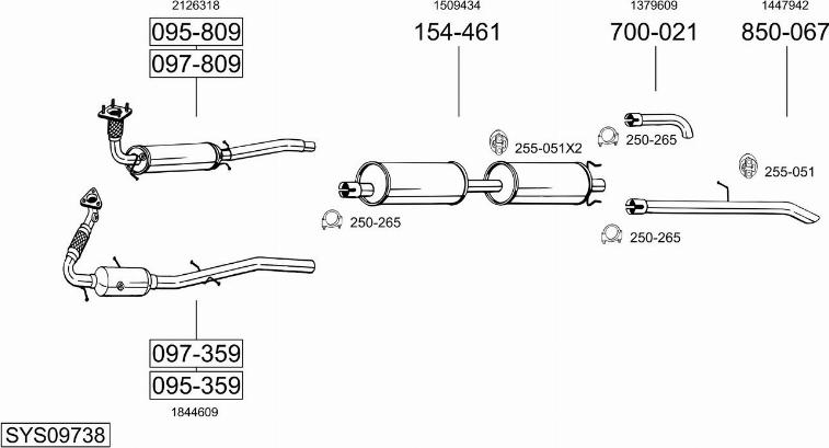 Bosal SYS09738 - Sistem de esapament allinparts.ro