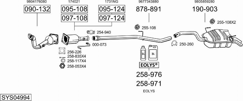 Bosal SYS04994 - Sistem de esapament - allinparts.ro
