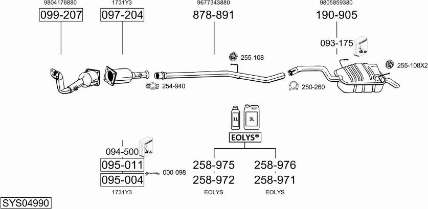Bosal SYS04990 - Sistem de esapament allinparts.ro