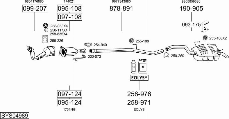 Bosal SYS04989 - Sistem de esapament allinparts.ro