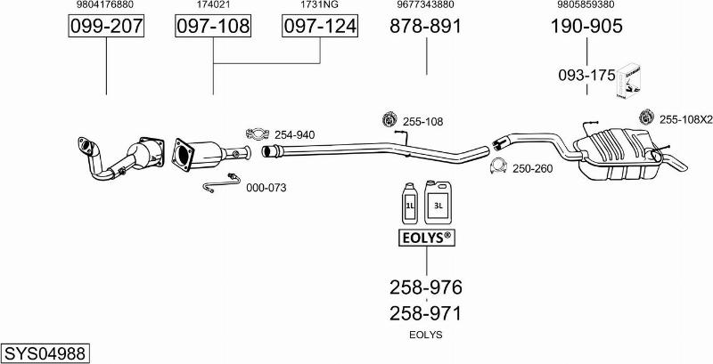 Bosal SYS04988 - Sistem de esapament allinparts.ro