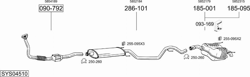 Bosal SYS04510 - Sistem de esapament - allinparts.ro