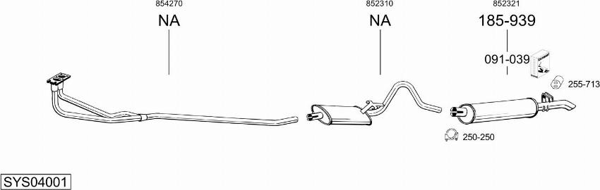 Bosal SYS04001 - Sistem de esapament - allinparts.ro