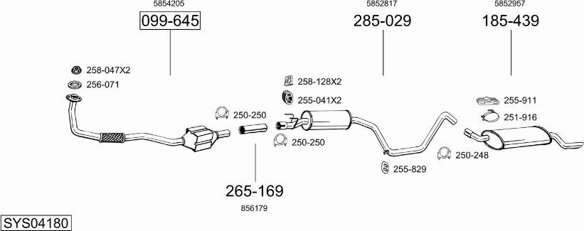 Bosal SYS04180 - Sistem de esapament allinparts.ro