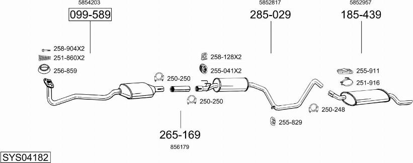 Bosal SYS04182 - Sistem de esapament - allinparts.ro