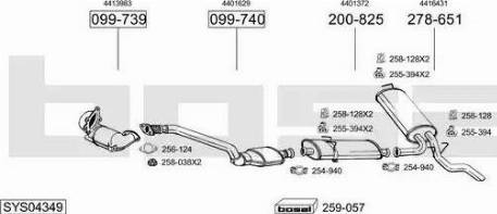 Bosal SYS04349 - Sistem de esapament - allinparts.ro