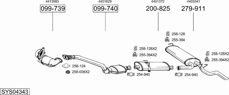 Bosal SYS04343 - Sistem de esapament - allinparts.ro