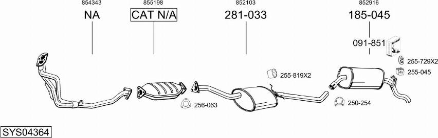 Bosal SYS04364 - Sistem de esapament - allinparts.ro