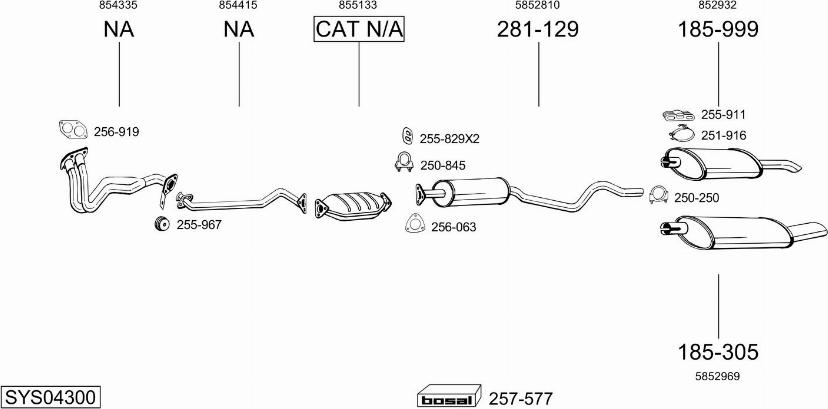 Bosal SYS04300 - Sistem de esapament allinparts.ro