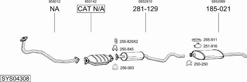 Bosal SYS04308 - Sistem de esapament - allinparts.ro