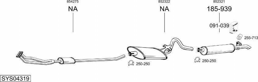 Bosal SYS04319 - Sistem de esapament - allinparts.ro