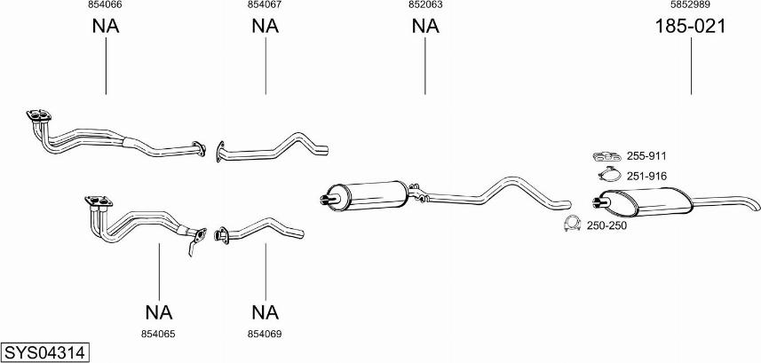 Bosal SYS04314 - Sistem de esapament - allinparts.ro