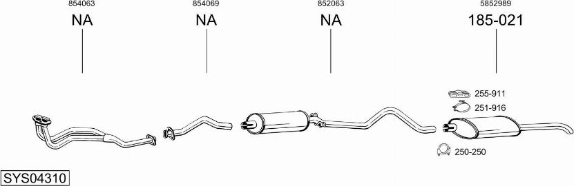 Bosal SYS04310 - Sistem de esapament allinparts.ro