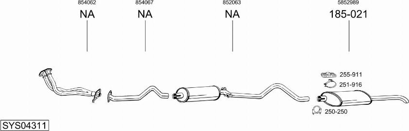 Bosal SYS04311 - Sistem de esapament allinparts.ro
