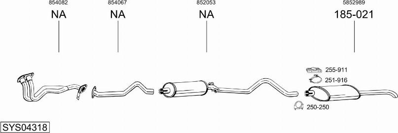 Bosal SYS04318 - Sistem de esapament - allinparts.ro
