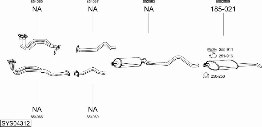 Bosal SYS04312 - Sistem de esapament allinparts.ro
