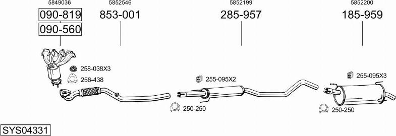 Bosal SYS04331 - Sistem de esapament - allinparts.ro