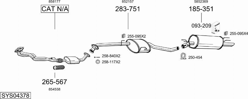 Bosal SYS04378 - Sistem de esapament - allinparts.ro