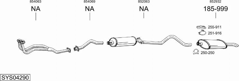 Bosal SYS04290 - Sistem de esapament allinparts.ro