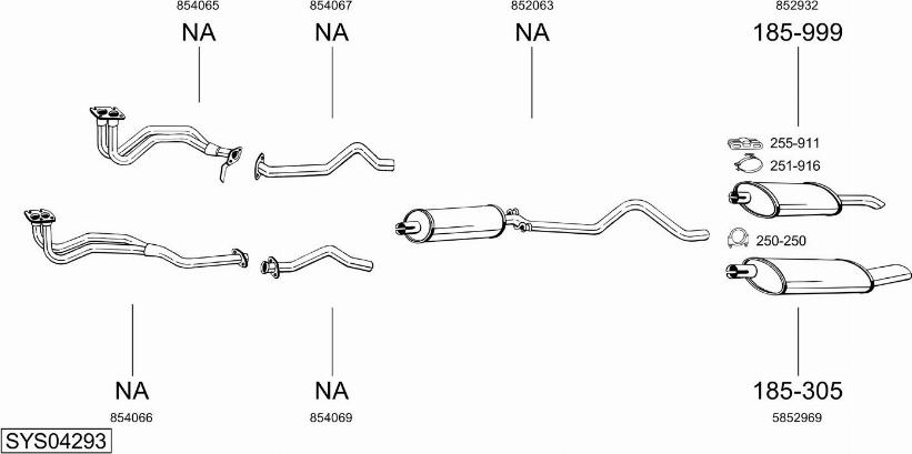 Bosal SYS04293 - Sistem de esapament - allinparts.ro