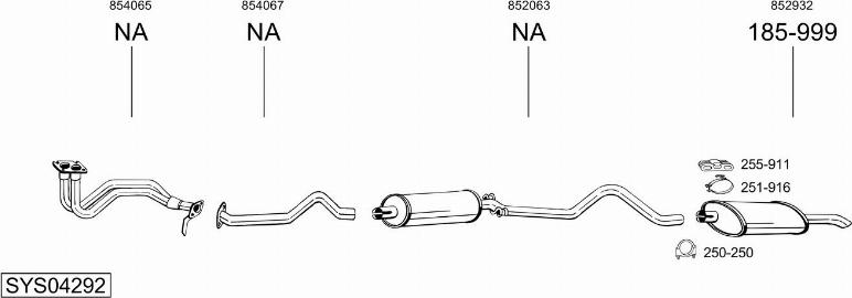 Bosal SYS04292 - Sistem de esapament - allinparts.ro