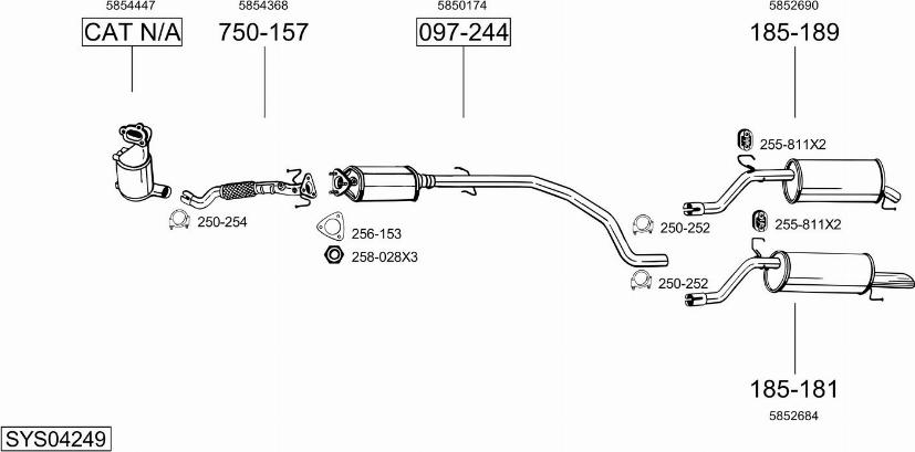 Bosal SYS04249 - Sistem de esapament - allinparts.ro