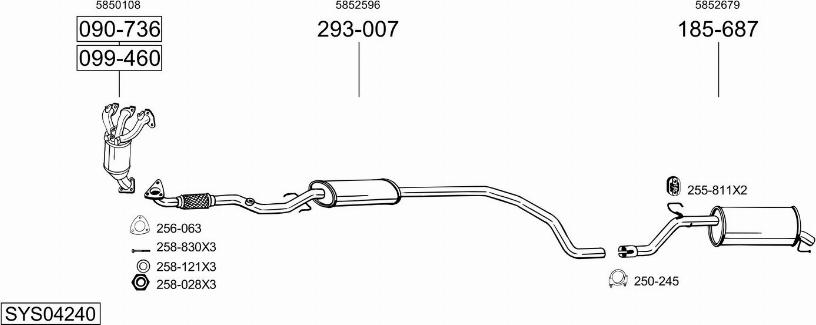 Bosal SYS04240 - Sistem de esapament - allinparts.ro