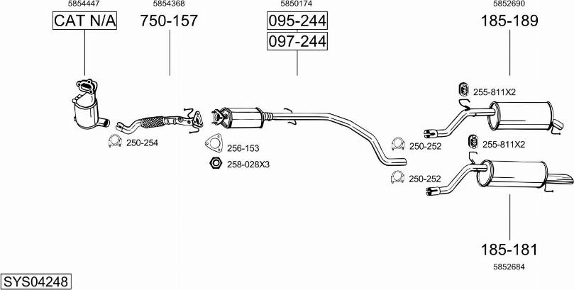 Bosal SYS04248 - Sistem de esapament - allinparts.ro