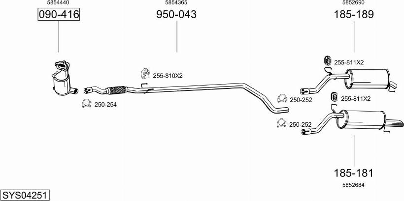 Bosal SYS04251 - Sistem de esapament - allinparts.ro