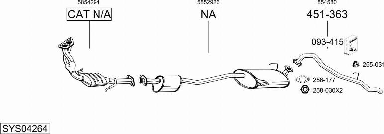 Bosal SYS04264 - Sistem de esapament allinparts.ro