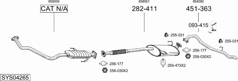 Bosal SYS04265 - Sistem de esapament - allinparts.ro