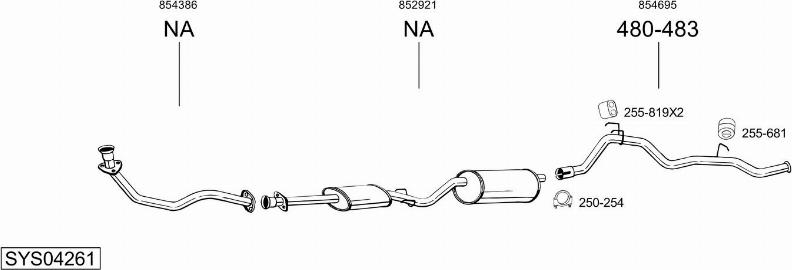 Bosal SYS04261 - Sistem de esapament - allinparts.ro