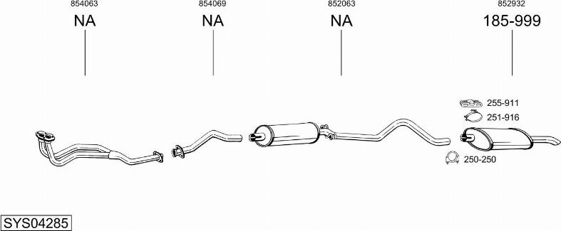 Bosal SYS04285 - Sistem de esapament - allinparts.ro