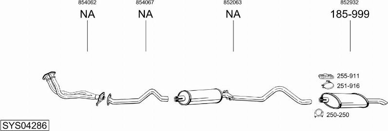 Bosal SYS04286 - Sistem de esapament - allinparts.ro