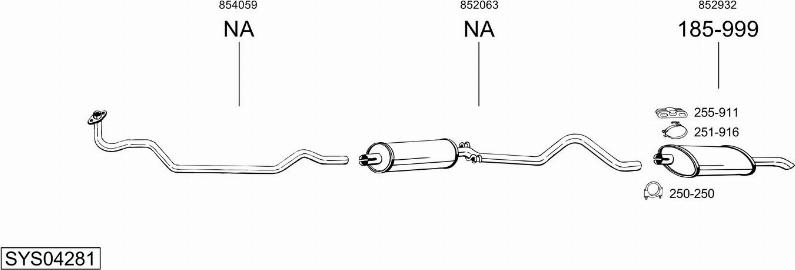 Bosal SYS04281 - Sistem de esapament - allinparts.ro